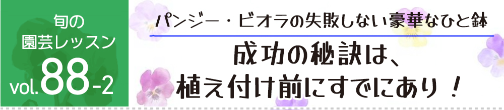 成功の秘訣は、 植え付け前にすでにあり！