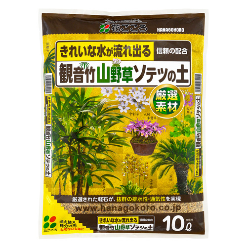 観音竹・山野草・ソテツの土