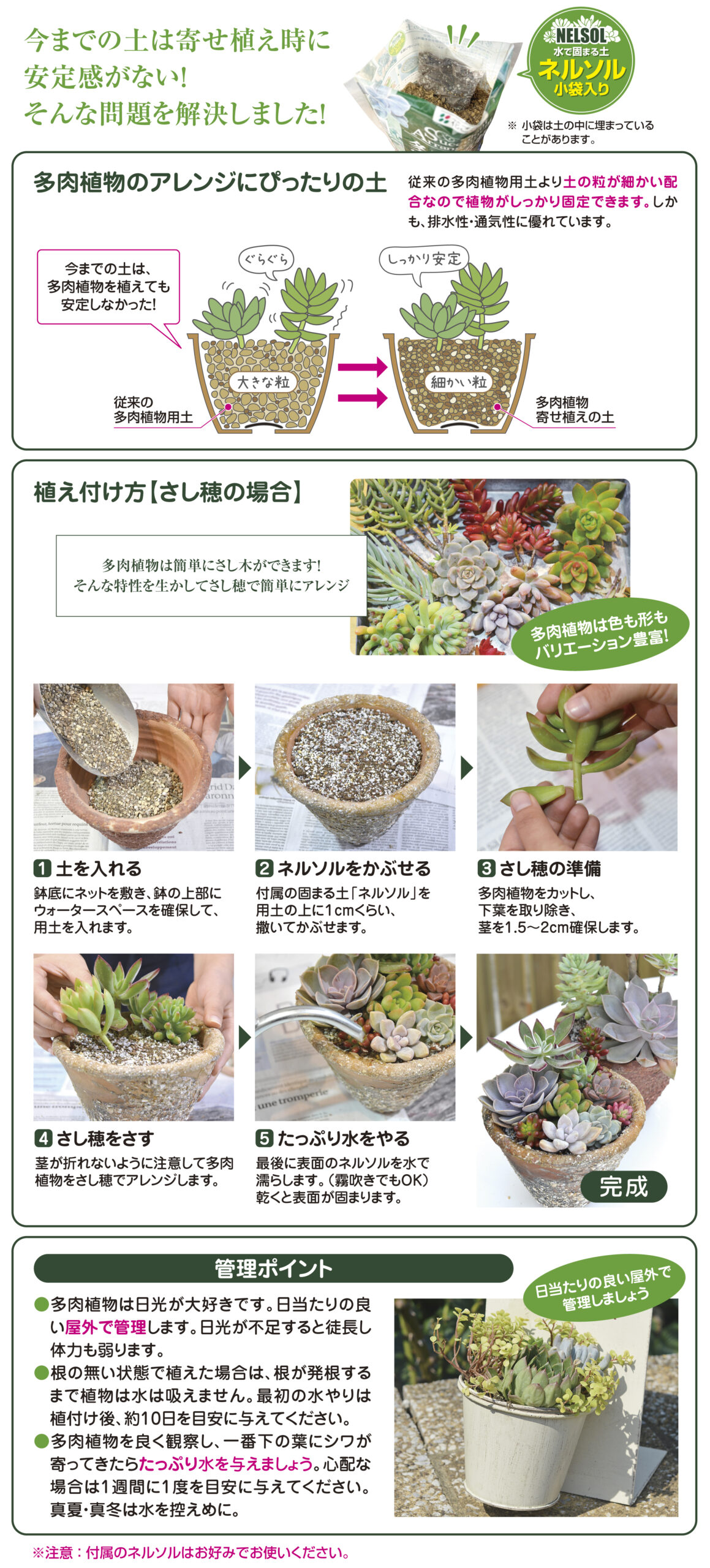 多肉植物寄せ植えの土